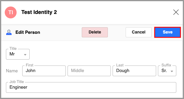 an edited Identity Element ready to be saved