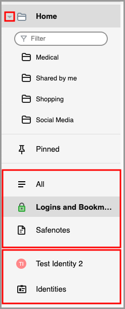 the different tabs on the RoboForm Start Page